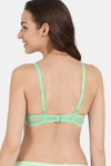 Zivame Beautiful Basics Padded Wired Medium Coverage T-Shirt Bra - Green Ash — thumbnail 3